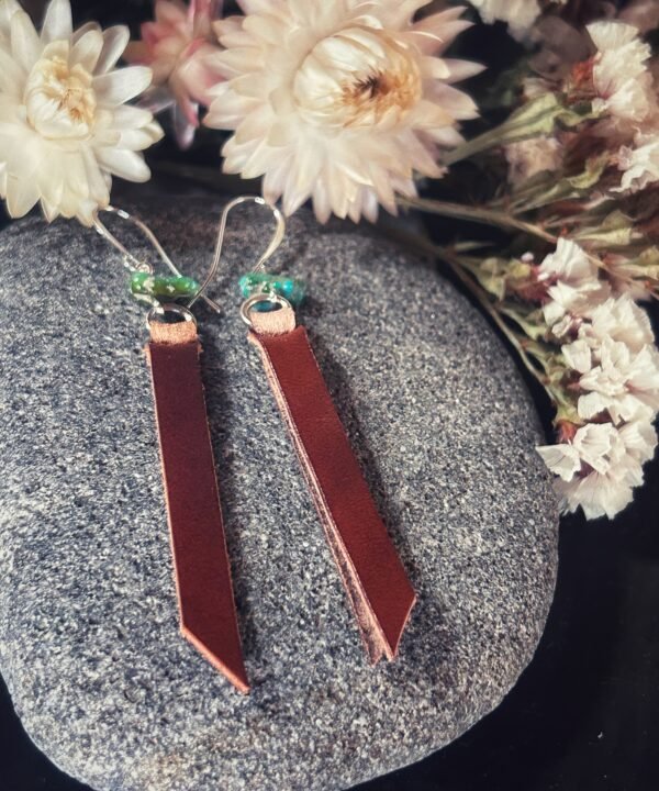 Alternative view of Cascade Earrings with Sonoran Gold Turquoise