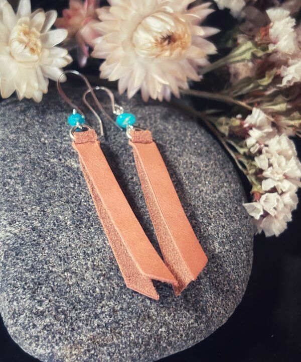 Alternative view of Cascade Earrings with Blue Ridge Turquoise