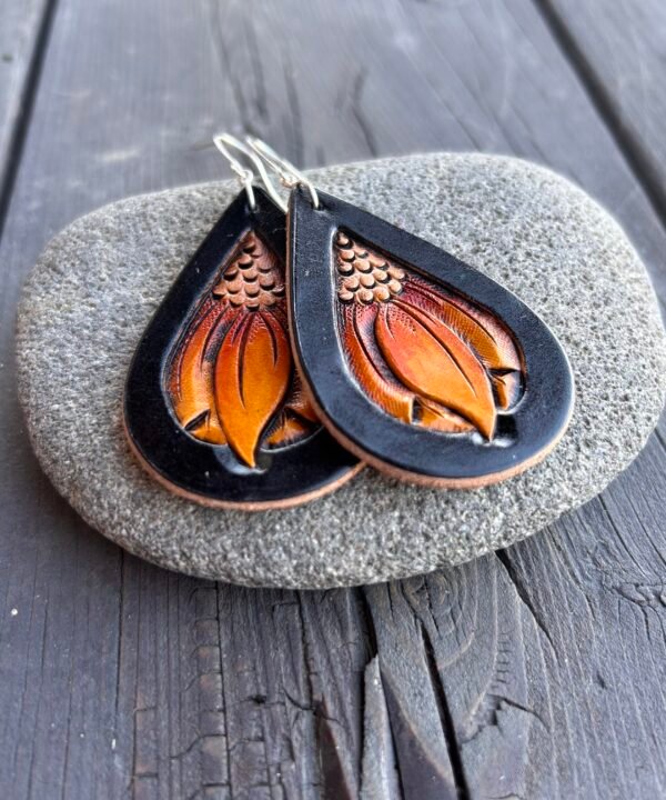 Framed Sunflower Earrings