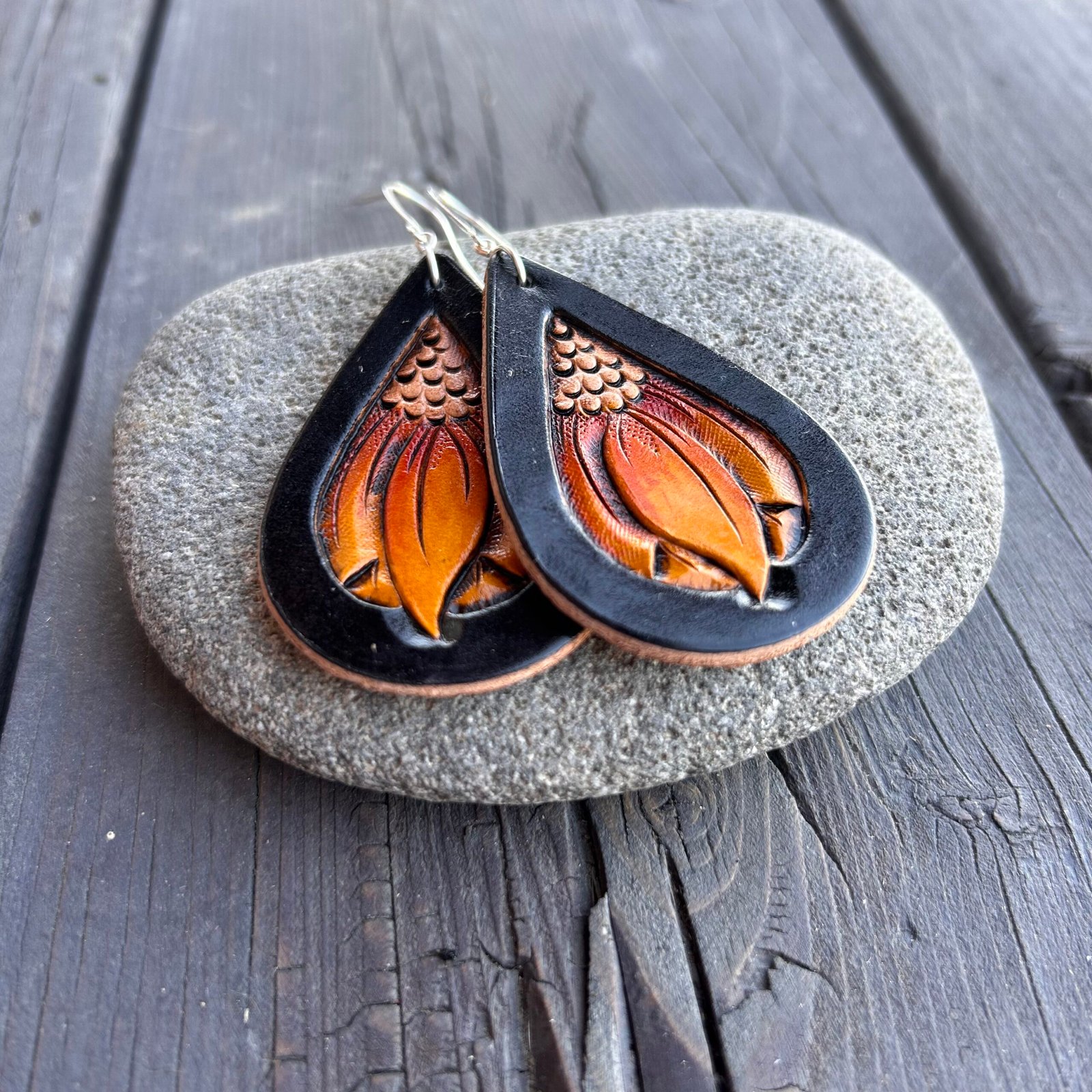 Framed Sunflower Earrings