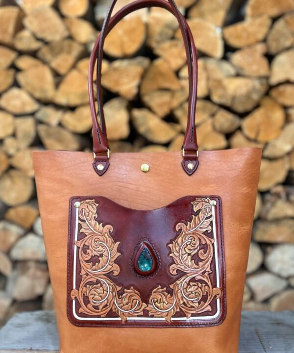 Alternative view of Sweetwater Tote Luminescent Feathers and Chrysocolla