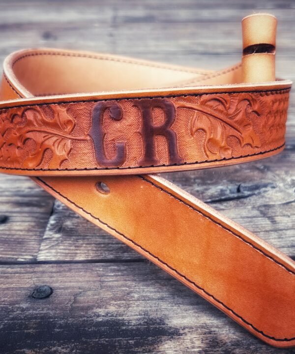 Carved Leather Belt by Custom Order