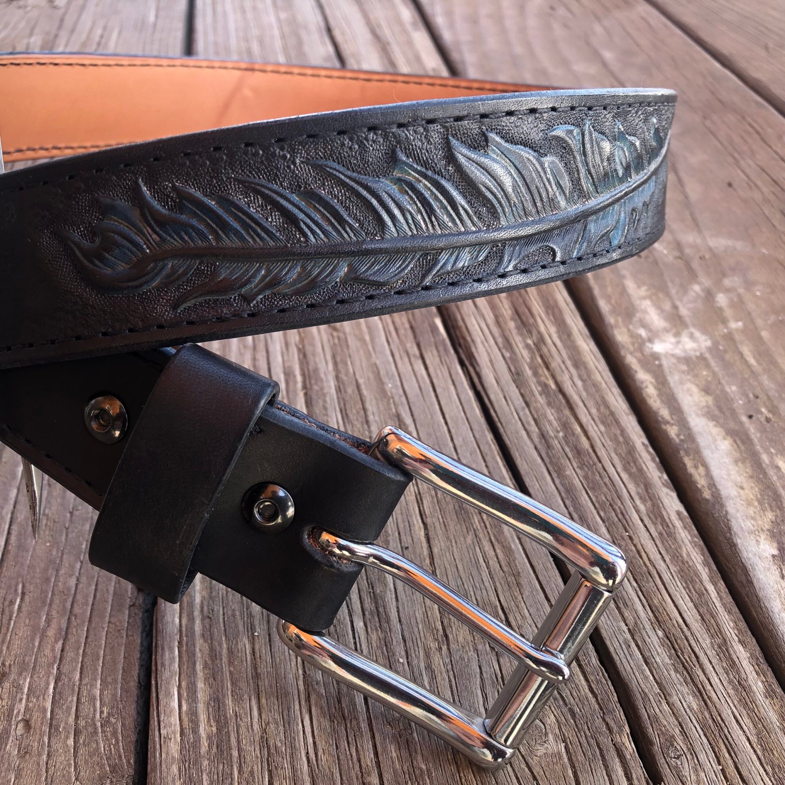 Carved Leather Belt by Custom Order - Image 3