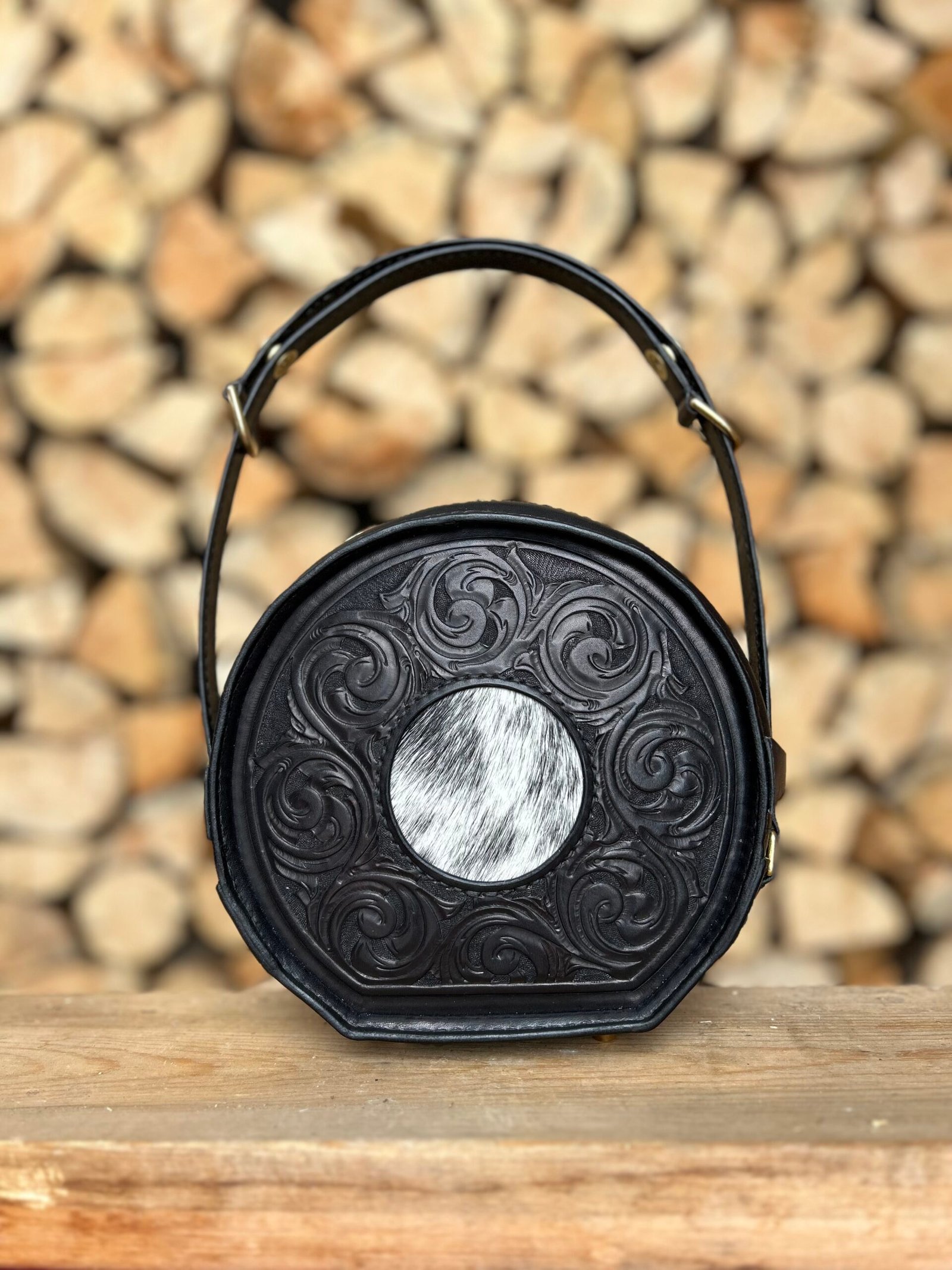 Yellowstone Round Purse with Western Scrolls