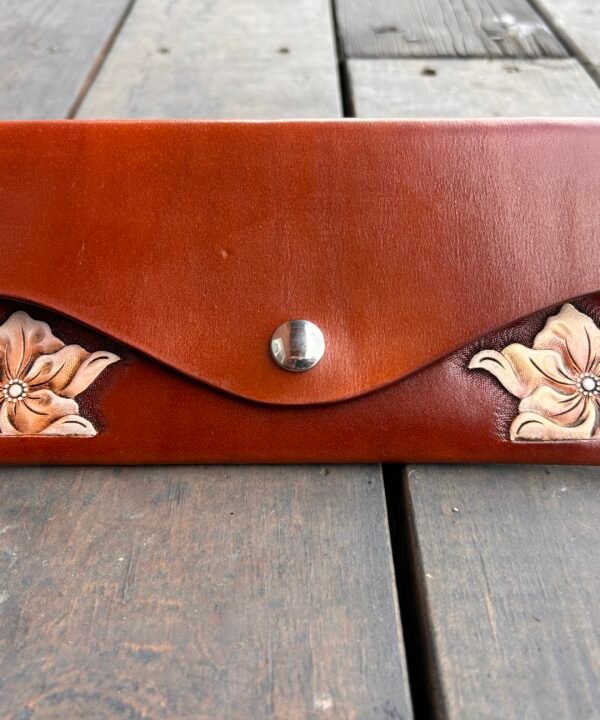 Madison Wallet Brown with Pink Flowers