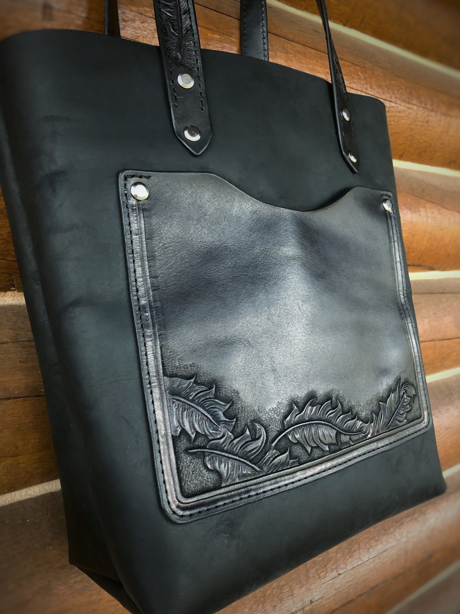 Madison Tote with Dark Feathers - Image 3