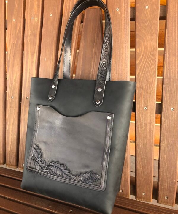 Madison Tote with Dark Feathers