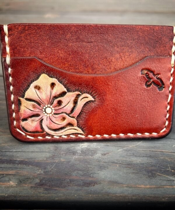 Granite Wallet Brown with Pink Flower