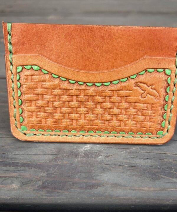 Granite Wallet Natural and Green Basketweave