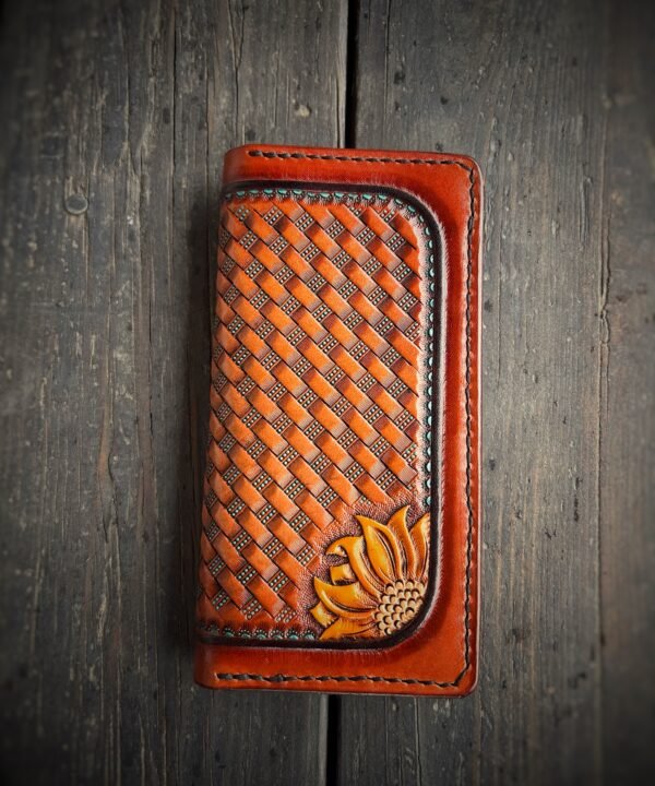 Boulder Wallet Sunflowers and Basketweave