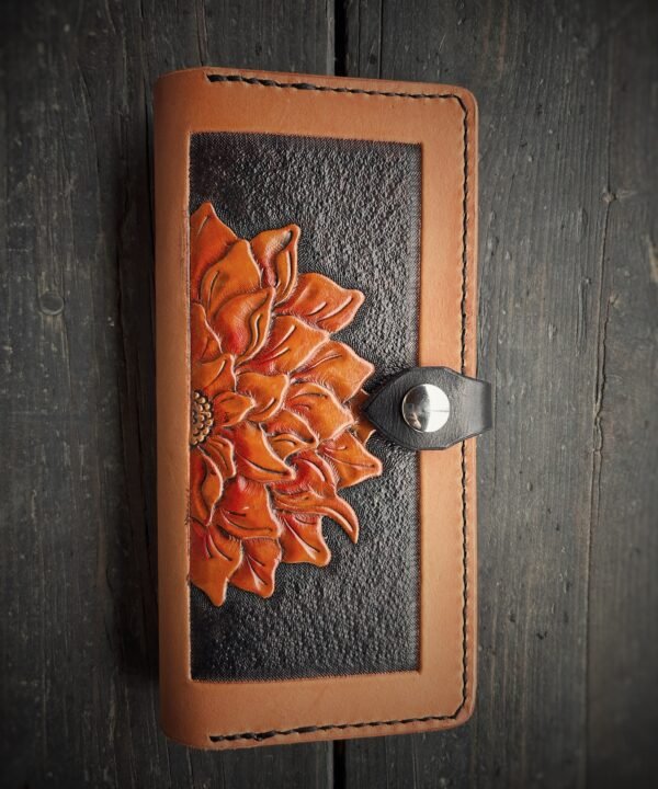 Highland Wallet Orange Chrysanthemum