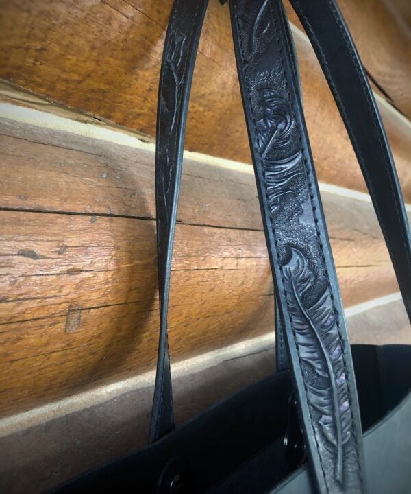 Alternative view of Madison Tote with Dark Feathers