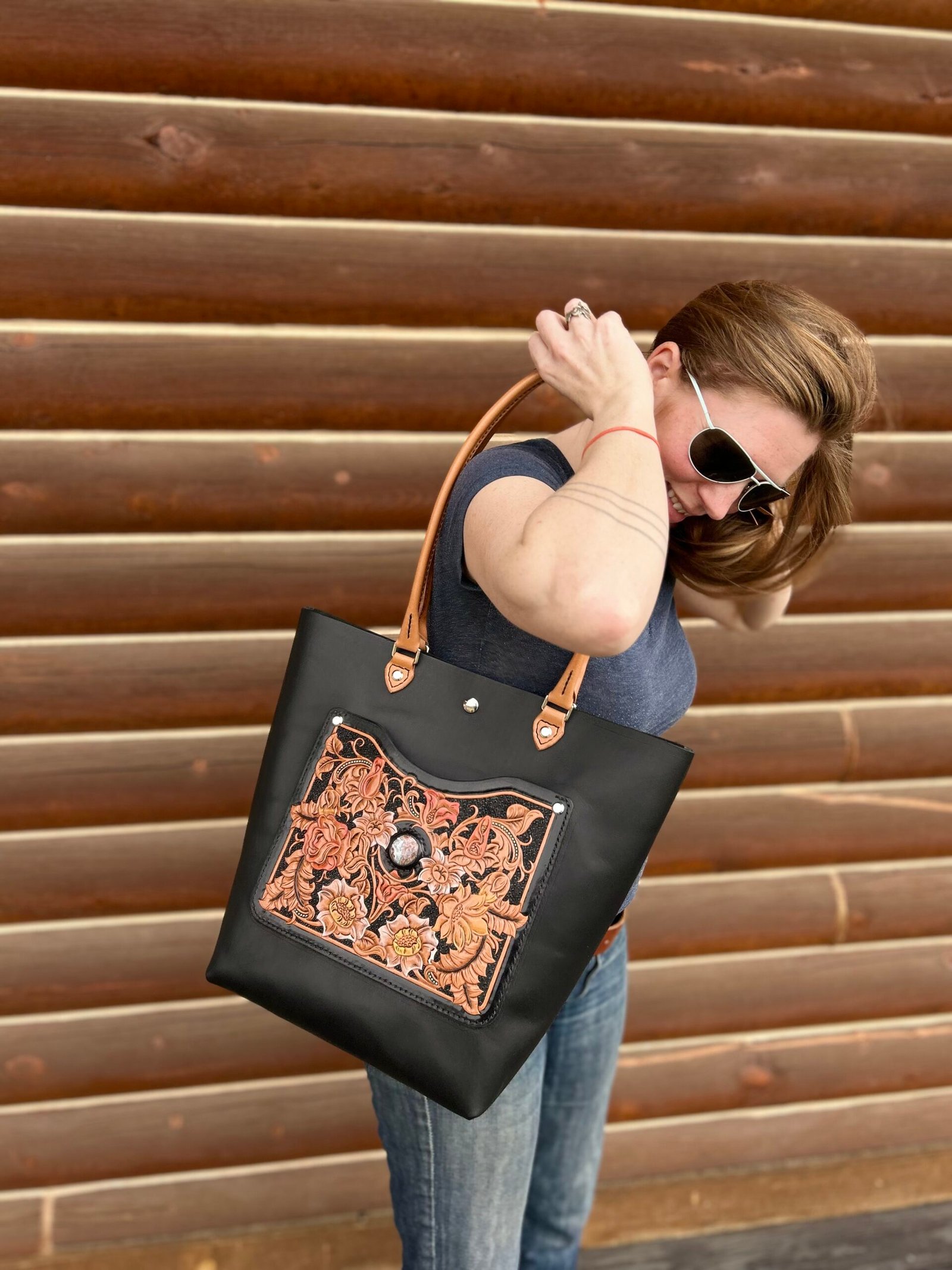 Sweetwater Tote with Botanicals and Agate Nueva