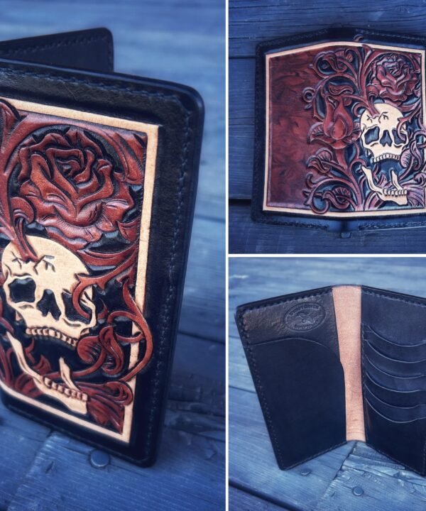 Boulder Wallet Skull and Roses