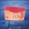 Granite Wallet with marbled dye work, red and orange
