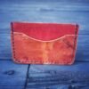 Granite Wallet with marbled dye work, red and orange