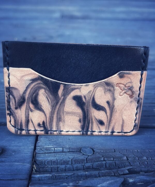 Granite Wallet with marbled dye work, black