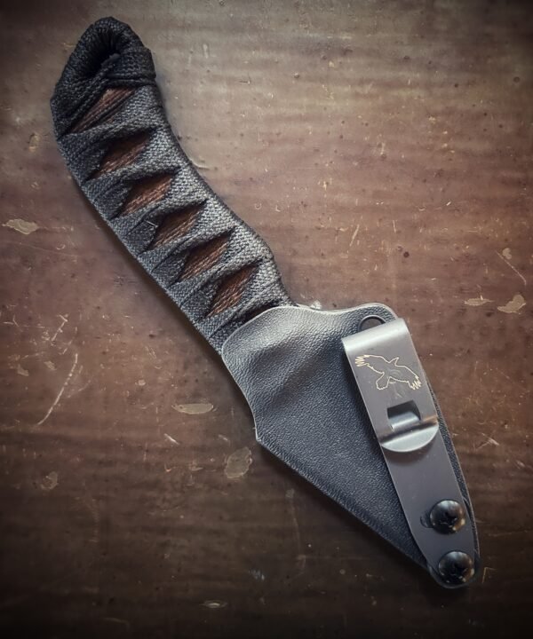 Little Feather with burnt jute and black wrap