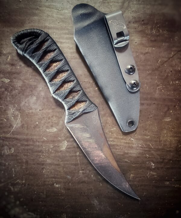 Erinyes with Natural Heat Treat and black wrap with sheath