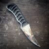 DE Erinyes with colorful natural heat treat, burnt jute and black wrap