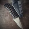 Wizard Finger with matte finish and burnt jute and black wrap with sheath