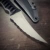 Bidirectional serrated Erinyes with matte blade and burnt jute and black wrap