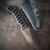 Erinyes with natural heat treat blade and burnt jute and black wrap with sheath