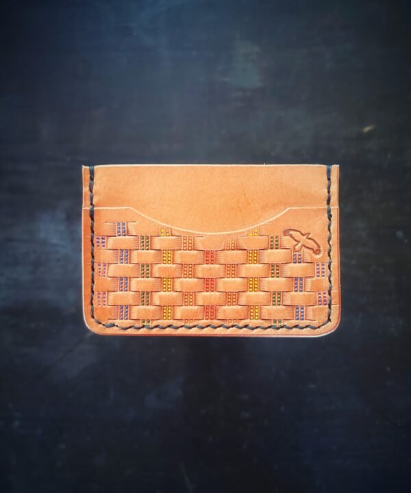 Granite wallet, basketweave with a rainbow accent