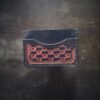 Granite wallet with skull basketweave with black cherry dye work.