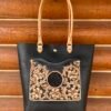 Sweetwater tote, black and natural tan western floral with black stingray